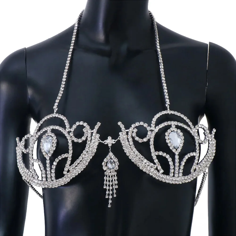 Luxury Rhinestone Bikini Bra G - Body Jewelry Retainers 评论和价格