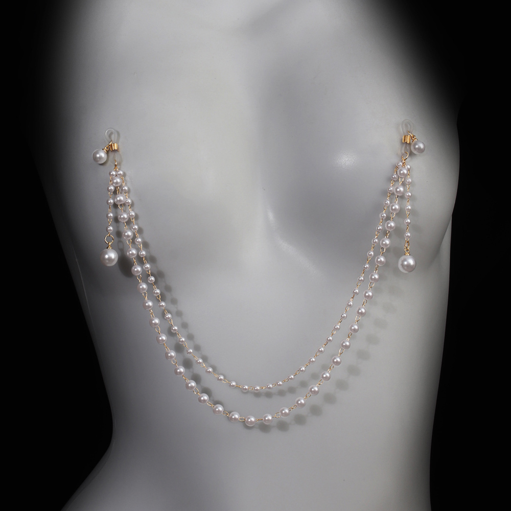 Imitation Pearl Tassel Chest C - Body Jewelry Retainers 评论和价格