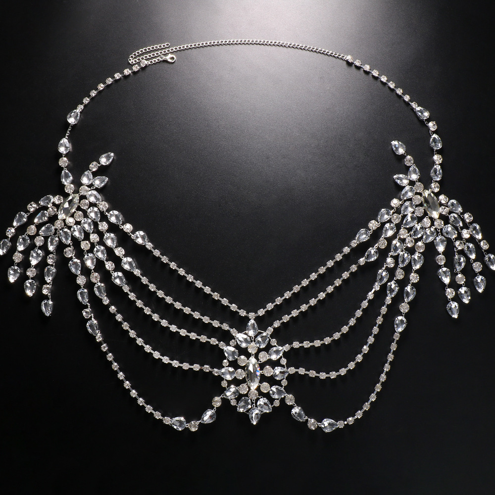 Boho Crystal Bridal Shoulder C - Body Jewelry Retainers 评论和价格