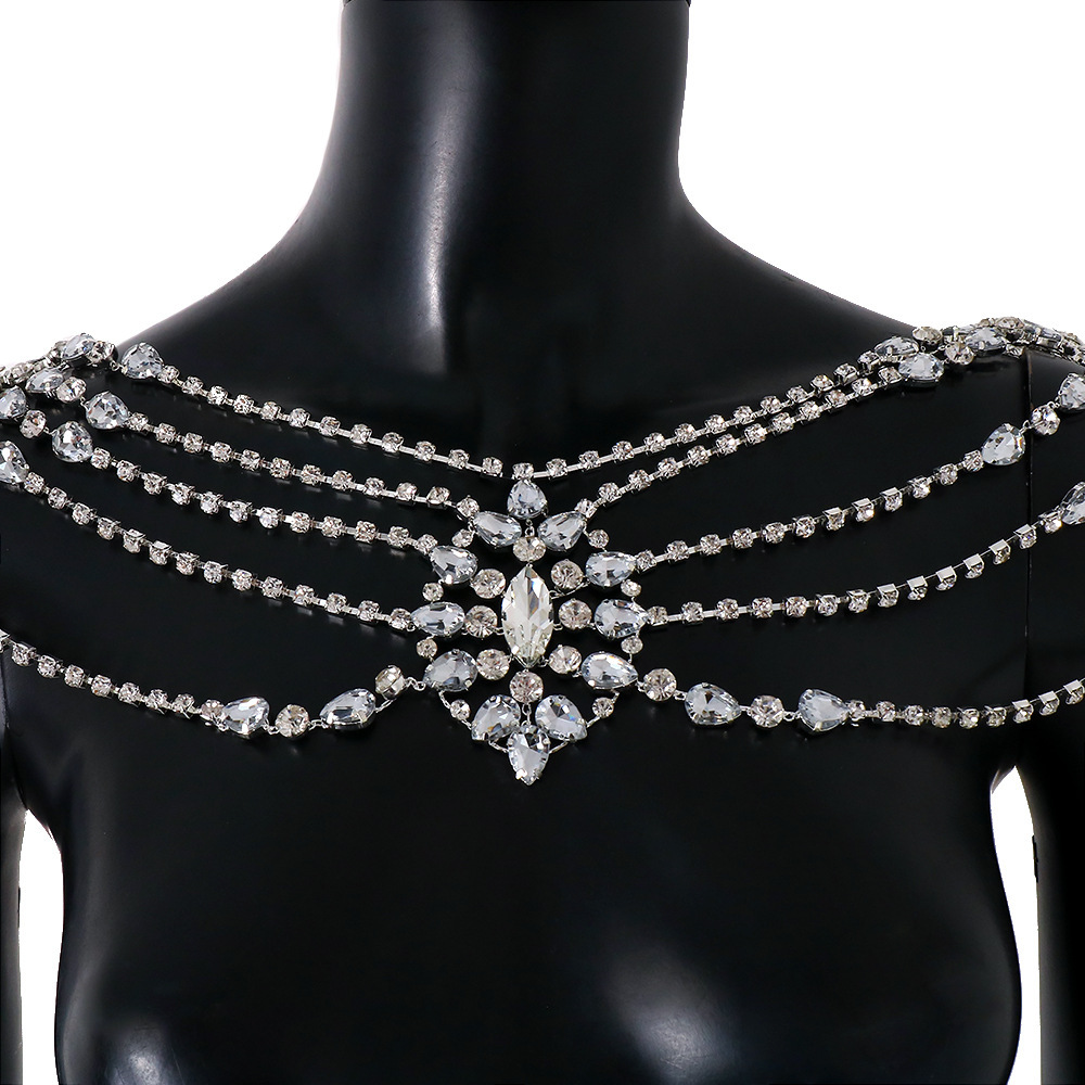 Boho Crystal Bridal Shoulder C - Body Jewelry Retainers 评论和价格