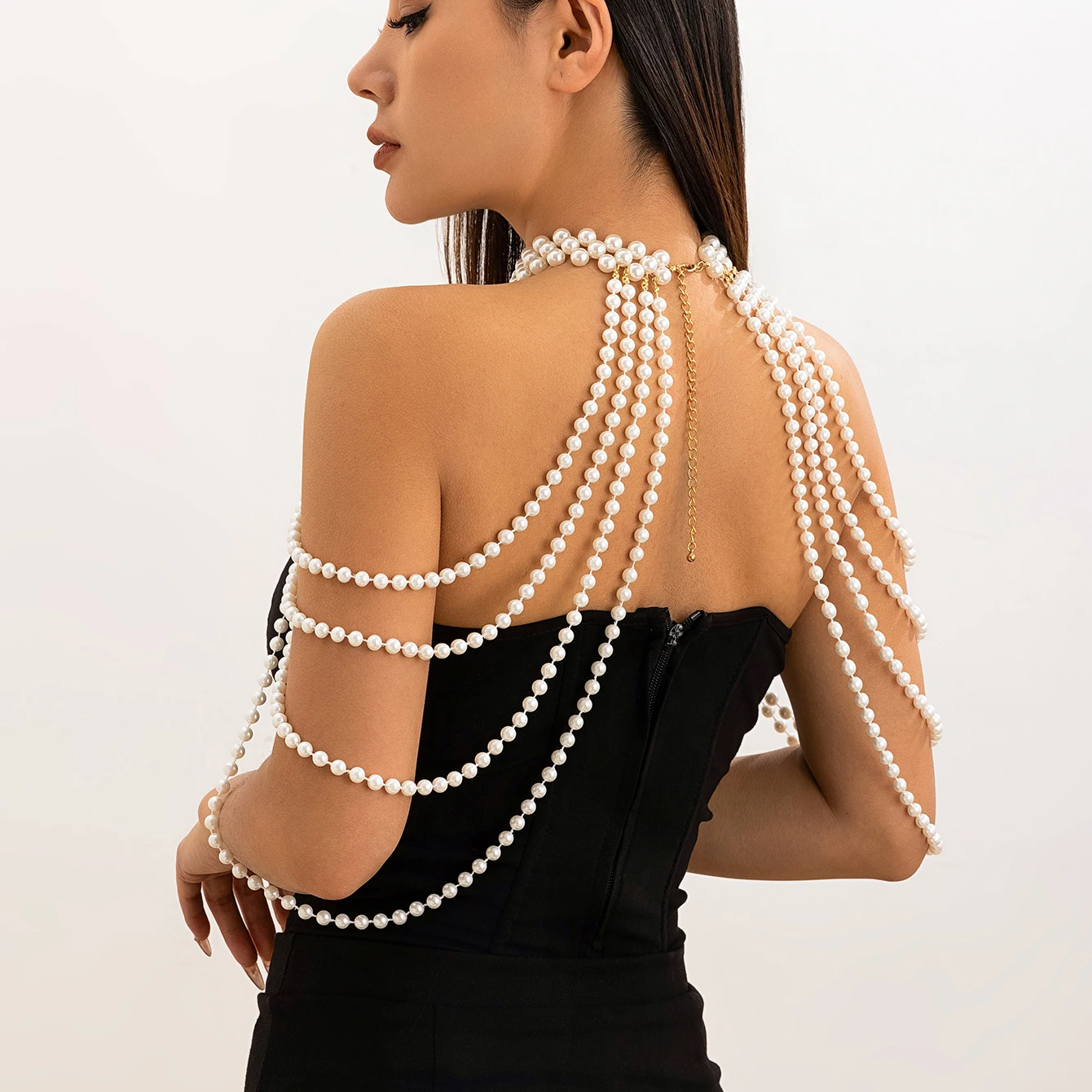 Bridal Tassel Imitation Pearl  - Body Jewelry Necklace 评论和价格