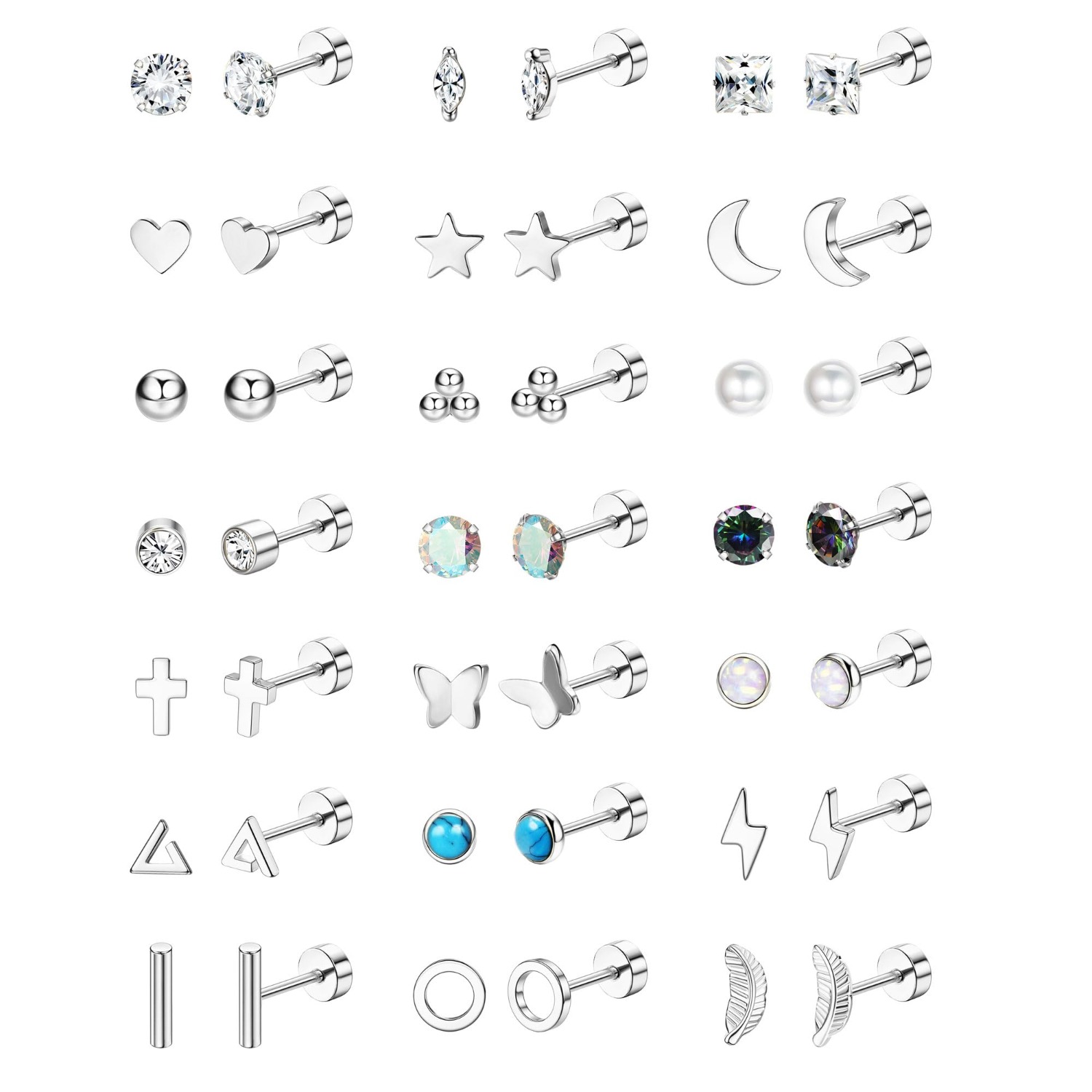 Florideco 1Pair Hypoallergenic - Body Jewelry Surgical Steel 评论和价格