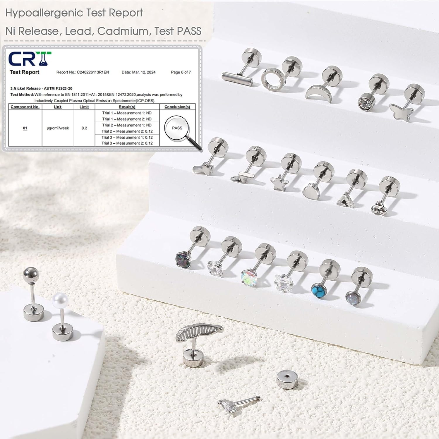 Florideco 1Pair Hypoallergenic - Body Jewelry Surgical Steel 评论和价格