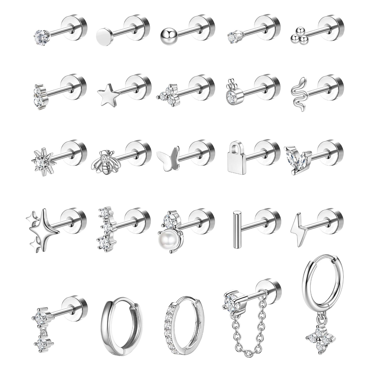 Bobisty 1pc Earrings for Sensi - Body Jewelry Surgical Steel 评论和价格