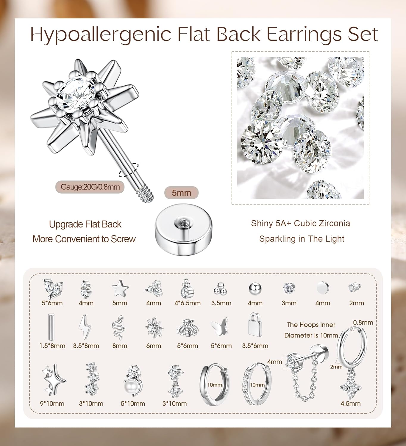Bobisty 1pc Earrings for Sensi - Body Jewelry Surgical Steel 评论和价格