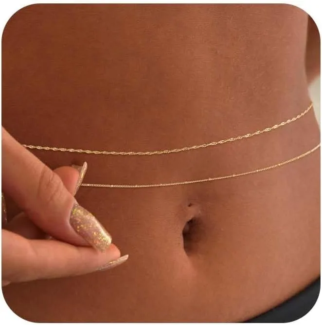 14k Gold Plated 26-33Inch Adju - Body Jewelry For You 评论和价格